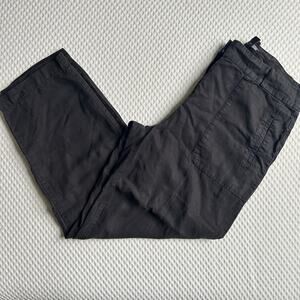 Saks Fifth Avenue Lyocell Ankle Pants M Black Trousers Crop Travel Capsule Women